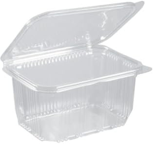 D-Work Barquettes à Salade 1500 ml avec Couvercle Attenant - 400 pièces - 192x184xH.80mm - Épaisseur robuste - Hermétiques - Idéales pour traiteurs et particuliers
