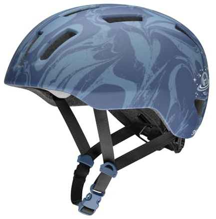 Smith Transit Jr - Casco da ciclismo per bambini, per mountain bike, con tecnologia MIPS, protezione leggera per ragazzi e ragazze, visiera integrata, colore: blu galattico opaco, taglia XS
