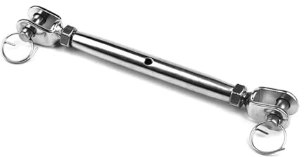 LCUVIMPEX Stainless Steel Hook and Eye Tensioners Rope， 5Pcs Closed Body Jaw Jaw Turnbuckle Flower Basket Screw M5 To M16(M8)