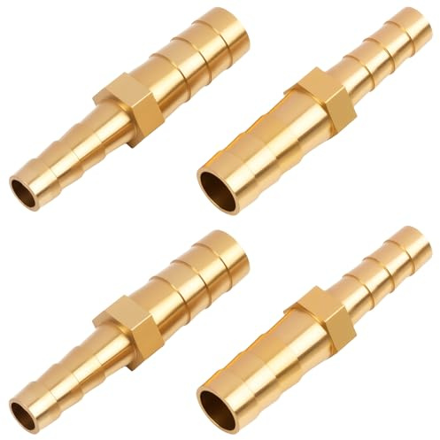 4 PCS 8mm a 6mm Diámetro Recto Latón, Conectores de Latón Recto Reductor, Adaptador de Espiga para Manguera, Diámetro Rect Lató, Unión de Tubería para Líquidos y Gases, Accesorios Manguera Gas