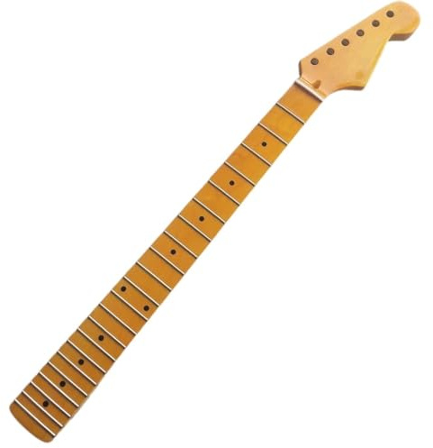 Gitarrenhals Ahorn 22 Bünde 25,5 Zoll Ahorngriffbrett Dot Inlay Gelb DIY-Stil
