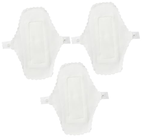 HEMOTON 3 pezzi Assorbenti Mestruali Lavabili in Bianco Fodera Riutilizzabile per Slip Morbidi e Resistenti per Cicli per Donne in Viaggio