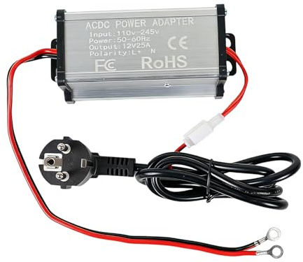 Alimentatore di rete riscaldatore – 25 A | Convertitore di tensione – AC a DC Parking Heater Power Converter – 230 V a 12 V Adattatore per riscaldamento Garage RV di riscaldamento Nero