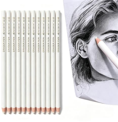 10 Holz Radiergummi Stift Set Im Stiftstil,17,7cm Skizzenradierer Bleistift Für Künstler Detail Radierstift Zum Zeichnen Skizzieren Highlight Reinigen Ohne Verwischen