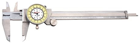 Starrett 120 Series Fractional Dial Calipers for Accurate Measurement with Fitted Plastic Case - White Face, 0-6 Range, -0.002 Accuracy, .010 Graduation - 1202F-6
