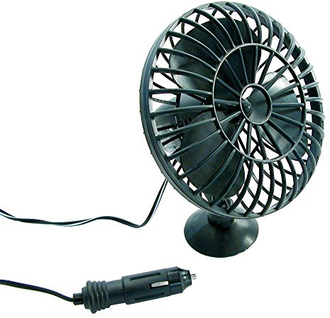 Carpoint 0510019 Ventilator mit Saugnapf 12V, Schwarz