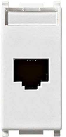 Vimar 14339.6 Plana presa RJ45 Cat 6 UTP Keystone, bianca
