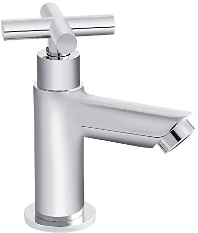 Grünblatt Bad Kaltwasser Standventil Armatur Wasserhahn Badarmaturen armaturen mit Anschlussschlauch (Kreuzgriff)