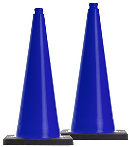 2 Stück Leitkegel, Pilonen 4,2kg schwer, flexibel 75 cm groß, blau ohne Folien