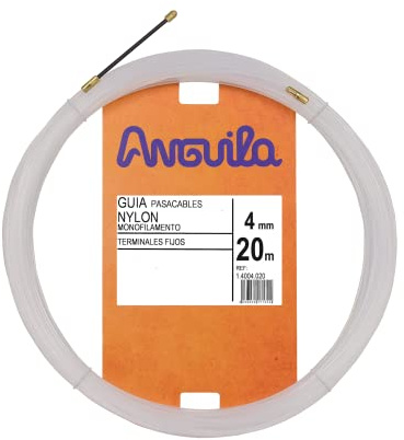 Anguila Guía Pasacables Nylon Terminales Fijos Blanco ⌀4mm 20m