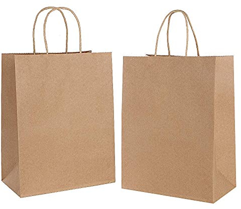 Gaoyong 30 Stk Papiertüten mit Henkel,Geschenktüten,Papiertüten Braun zum Ostern Halloween,Weihnachten, Party, Geburtstag, Hochzeit, Erntedankfest