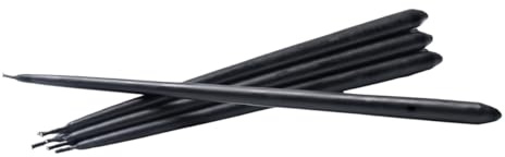 Stoff Nagel taper candles by Ester & Erik aus Paraffinwachs in der Farbe Black, Brenndauer ca. 3,5h, tropffrei, 6er Pack, 36010