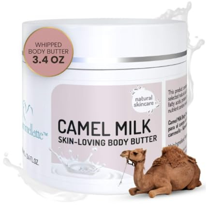 Cammellatte Kamelmilch Körperbutter mit Sheabutter - intensiv pflegende Bodylotion für trockene Haut mit Vitamin C, E - langanhaltende Feuchtigkeit - natürliche Bodylotion Damen, Herren - 100 ml