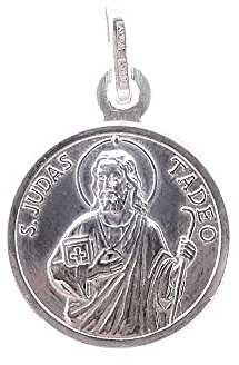 Inmaculada Romero IR San Judas Tadeo-Medaille Silbergesetz 925m Unisex 15 mm. Vogelblende.