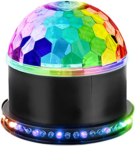 Showlite PBM-9 Mini-Party-Ball - kleine RGB LED Discokugel für Partys, Bars und mobile DJs - Disco Lampe mit Stromversorgung per USB-Netzteil - Musikgesteuerter Lichteffekt - Discolicht für Kinder