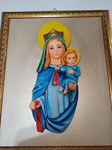 MADONNA DEL CARMELO,Quadro con Decorazione in Gesso in Rilievo sebastianogiuliano.com MATERNITA'