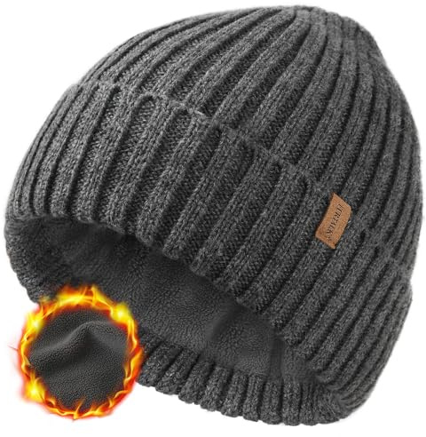 FURTALK Unisex Winter Beanie Grobstrick Mütze mit weiches Fleecefutter Warm Wintermütze für Herren und Damen