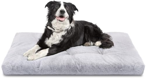 Nobleza Hundebett Grosse Hunde Waschbar, Super Weiches und Flauschiges Anti-Angst Hundebett, Hochwertiges Plüsch Hundebett mit Rutschfestem Boden, Hundekissen, Hundematte Rutschfest, 95x60x10 cm, L