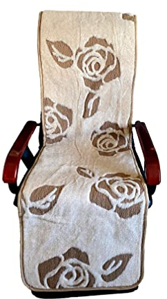 Sesselschoner Anti-Rutsch 100% Wolle, 50 x 200 cm - Farben Braun und Muster (Rosen)