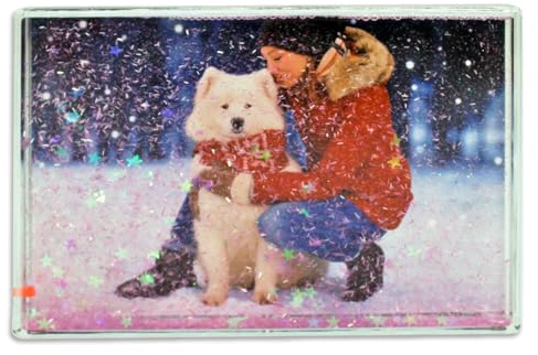 Marco de fotos con purpurina, marco de fotos acrílico con capacidad para 10 x 15 cm, bloque de fotos de escritorio transparente sin marco con confeti (rosa) - Ideal como regalo personalizado, regalos