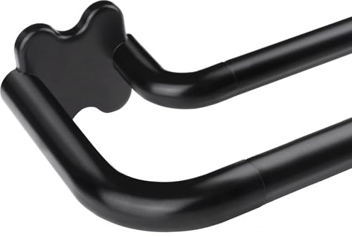 Black Double Curtain Rods, USFOOK Blackout Wrap Around Curtain Rods for Windows 48 to 84 Inch, 6/8 Inch Room Darkening Curtain Rod 32 to 86 Inch, Christmas Poles for Home Decor