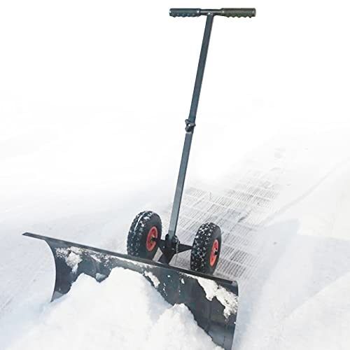 Schneeschaufel zur Schneeräumung, Verstellbarer Schneeschieber mit Rädern, robuste rollende Schneepflugschaufeln mit 29-Zoll-Schild, effizientes Schneepflug-Schneeräumwerkzeug mit verstellba