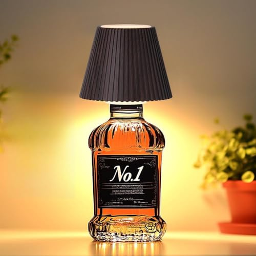 WILIT Wireless Bottle Lamp, 3-Level Brightness Cordless Table Lamp Shades, Touch Night Light for Nightstand, Battery Operated Light for Bedroom, Bar Decor&Living Room, Women Gifts, Mothers Day Gifts