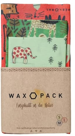 OGF® WAXOPACK SET S+M+L Bienenwachstücher Natürlicher Lebensmittelschutz für kinder Der perfekte natürliche Lunchbox-Begleiter