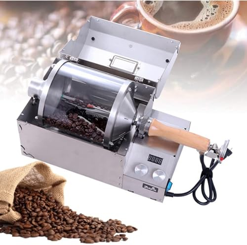 PLABNK Electric Coffee Roaster, Household Coffee Bean Roaster, Stainless Steel Drum Coffee Bean Roaster, for Roasting Coffee, Green Beans, And Peanuts,Natural