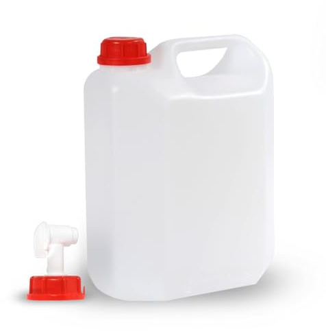 SANJOMA Garrafa Agua 20L + Tapón Y Grifo | Para Agua y Uso Alimentario, Resistentes Al Uso Diario | Bidón Agua Ideal Para Acampar, Uso Doméstico O Para Tu Negocio | Garrafa de Agua | Depósito Agua