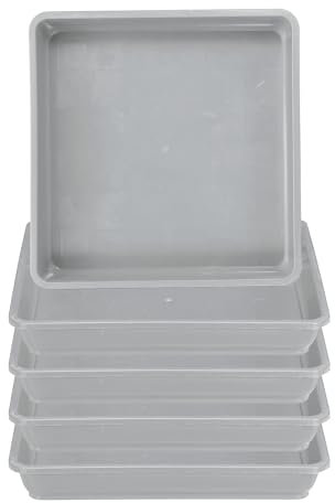 PATIKIL Pflanzenuntersetzer 5 Stück 18 cm Plastik Quadratische Blumentopfuntersetzer Übertopf Drip Tray Für Innen Außen Terrasse Balkon Grau