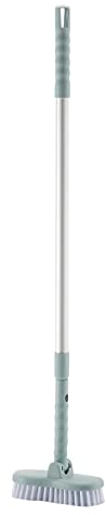 Trailrest Estropajo Cocina Metal Cepillo de fregado de Suelo rígido 2 en 1, de Aluminio Ajustable, Cepillo rígido multisuperficie para Pared, Cocina, baño Accesorio Baño Porcelana (Blue, One Size)