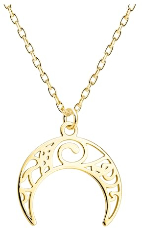 Sofia Milani - Damen Halskette 925 Silber - vergoldet/golden - Mond Ornament Anhänger - N0791