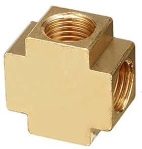 Pneumatic Plumbing Brass Pipe Fitting Male/Female Thread 1/8 1/4 3/8 1/2 Tee Type Copper Fittings Water Oil Gas Adapter(Golden,1/2)