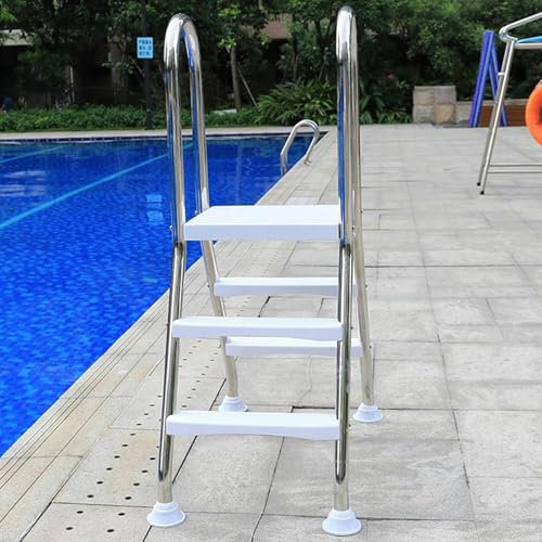XDRGOOIUY 3 Inch Swimming Pool Ladder, 2 Step Ladder W/Handrail, 500 Pound Capacity, Heavy Duty 304 Stainless Steel Pool Ladder for Pools