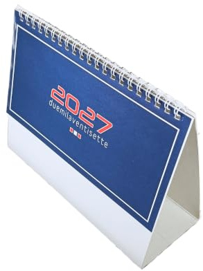 AURACASA Calendario da Tavolo 2027 – Mensile 19x14,5 cm - Per Ufficio Domestico e Scuola (ROSSO)