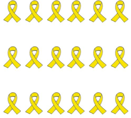 Amexo 18 Stück Gelbe Bandnadeln, Gelbe Schleife Anstecker Pin Bewusstseinsbänder Für Herzkrankheiten AIDS-Bewusstseins-Anstecknadeln Hoffnung Pins Emaille Schmuck Pins Für Frauen