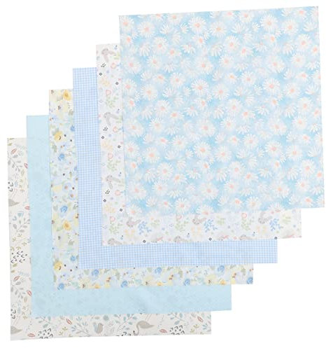 BELLIFFY 6 Bögen Baumwollstoff Zum Nähen Patchwork-druck Quadratisch Diy-bastelornamente Stoff Zum Basteln