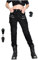 Motorradhose Damen mit Protektoren, Stretch Motorrad Jeans Damen für Sommer/Winter (Schwarz,XS)