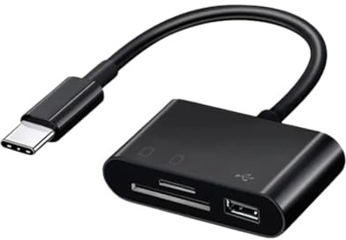 USB C Kartenleser Stick OTG Card Reader SDHC SDXC MicroSD TF Adapter Speicherkarte USB Stick (Schwarz)