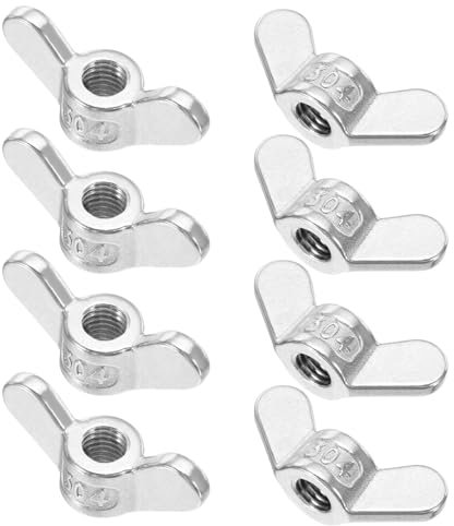 PATIKIL Dadi a Farfalla M10, 8Pz in Acciaio Inossidabile 304 per Fissaggio Veloce Parti di Fissaggio a Farfalla con Finitura Liscia per Riparazioni e Lavorazioni Ingegneristiche