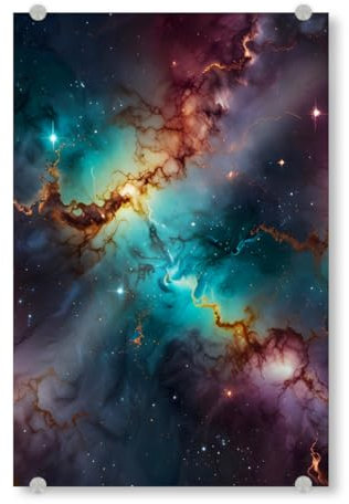 artboxONE Acrylglasbild 60x40 cm Abstrakt Himmelsvenen Bild hinter Acrylglas - Bild zusammenfassung Fantasie Galaxie