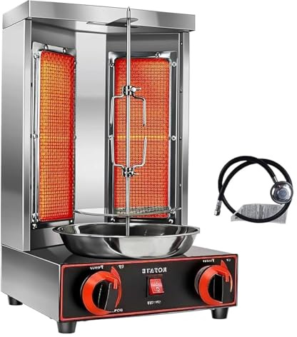 Pink Beryl Macchina Grill - Forno a rosticcerie Verticali per polli da Carne per Feste di Cucina Domestica - Pollo con Due bruciatori