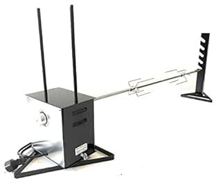 ALLEGRI Professionell gigantisk elektrisk rotisserie med hastighet variabel spett rostfritt stål sexkantigt avsnitt längd cm 140 cm och 2 pappershållare 40 kg (MED LÅNG SPET CM 95)