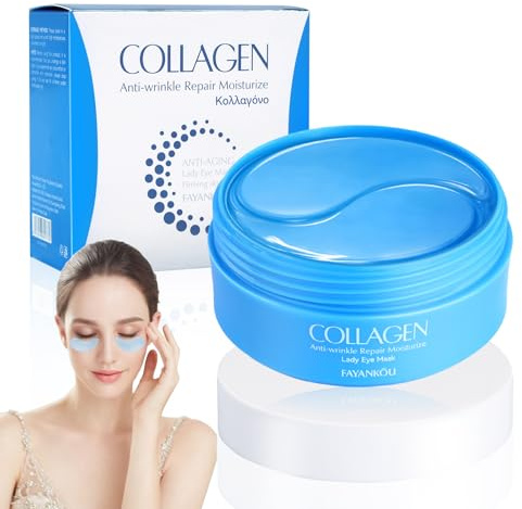 60 almohadillas para los ojos, almohadillas para los ojos contra ojeras, almohadillas para los ojos contra las arrugas, almohadillas de ácido hialurónico para antienvejecimiento, contra ojeras e