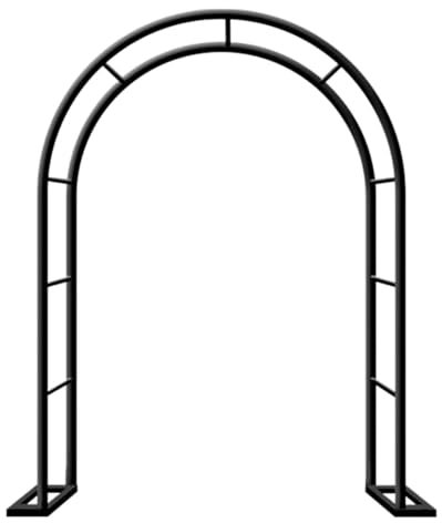Arco de jardín de metal para rosas trepadoras, enrejado de boda, 80350 cm de ancho, pérgola duradera para patios, ventanas, jardines, color negro (280 x 220 cm)