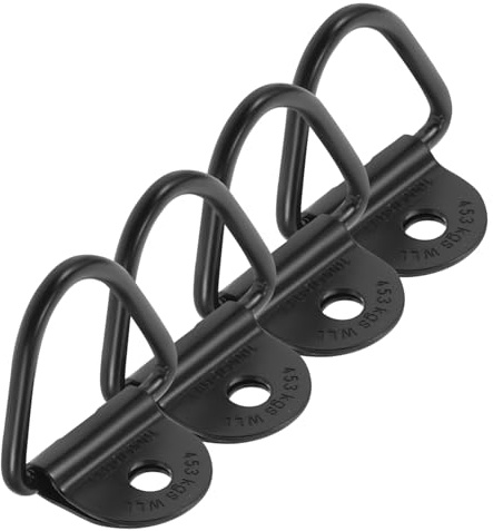 ELAYARD 4pcs Steel Trailer d Rings Bolt-on Tie down Anchors Heavy Duty Truck Cargo Retaining Pins Screws and Washers for Trailer and Truck Bed Lashing