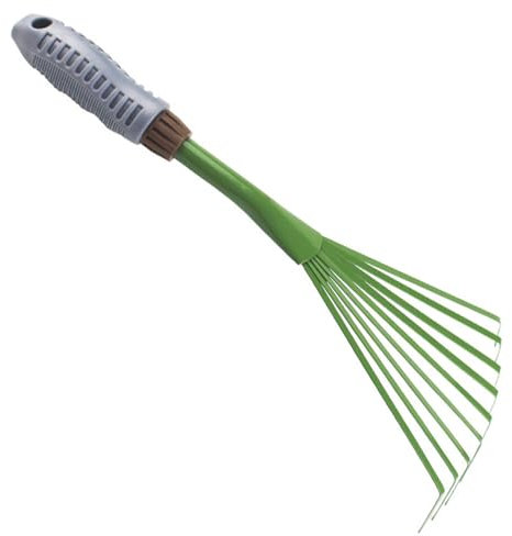 Rastrellino da giardino robusto piccolo rastrello a mano con manico ergonomico, strumenti di giardinaggio compatti e portatili per il giardinaggio, la coltivazione, il cortile del cortile