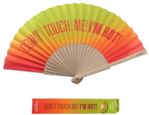 QOWIJEX 1 Pezzo Ventaglio a Mano con Messaggio - Ventaglio Portatile in Legno, Moderno e Divertente - Ventaglio Pieghevole 42 x 23 cm