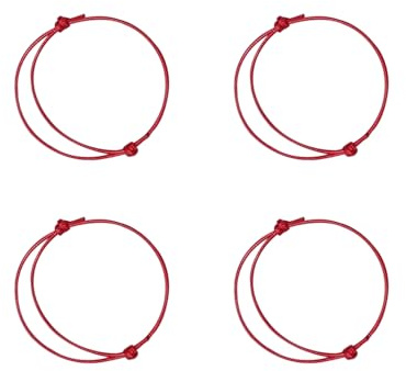 WGCHAIE 4 Pezzi Bracciale Kabbalah Rosso, Bracciale intrecciato, Braccialetti Rossi Regolabile, braccialetti Filo Rosso del Destino Coppia, Dimensione Regolabile per Uomo Donna